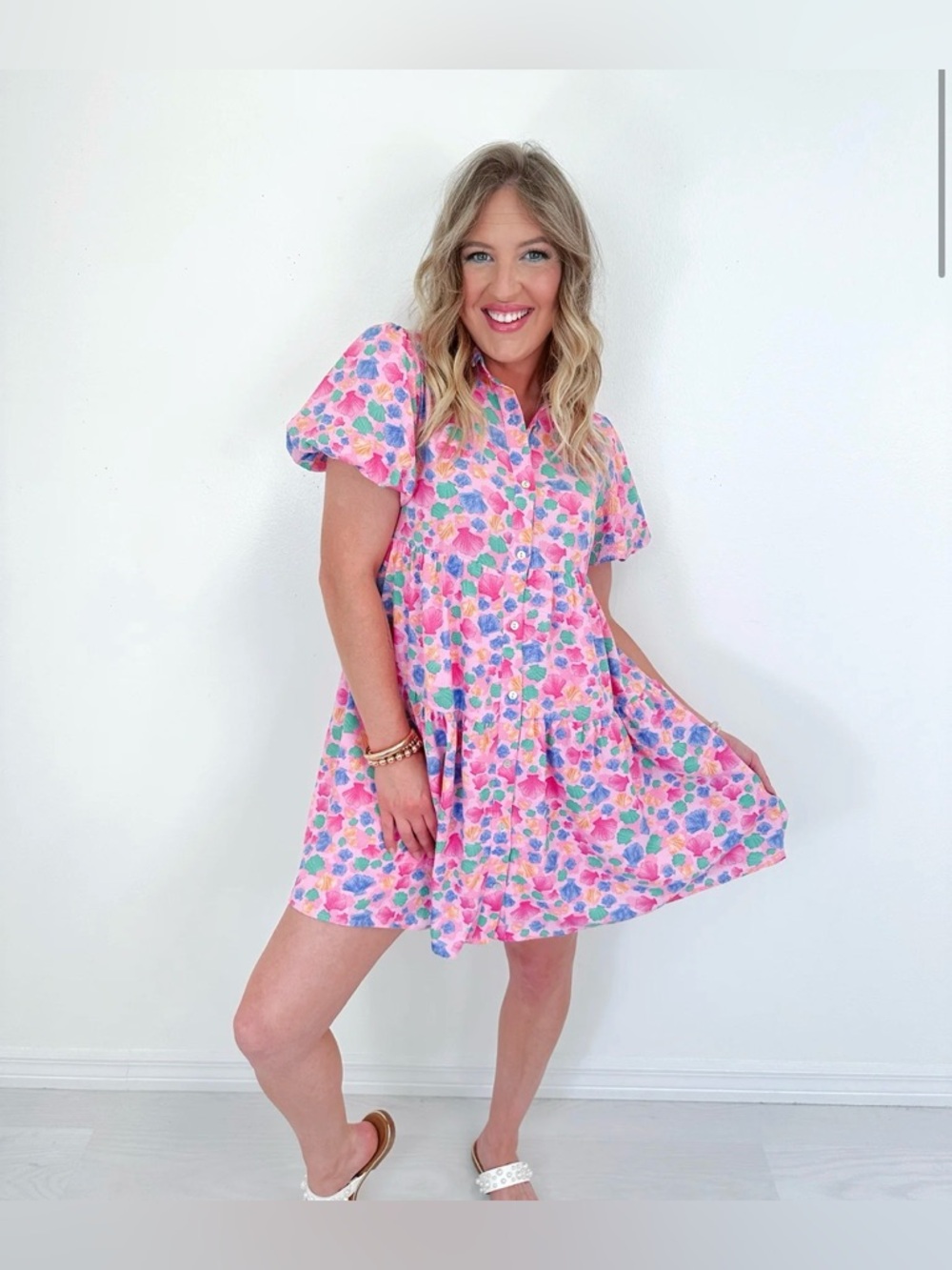 NWT SULLIVAN SEASHELL PRINT SHIRT DRESS - Picture 5 of 13